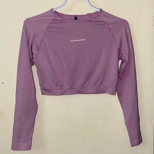 Alphalete Pink Crop Long sleeve shirt size medium